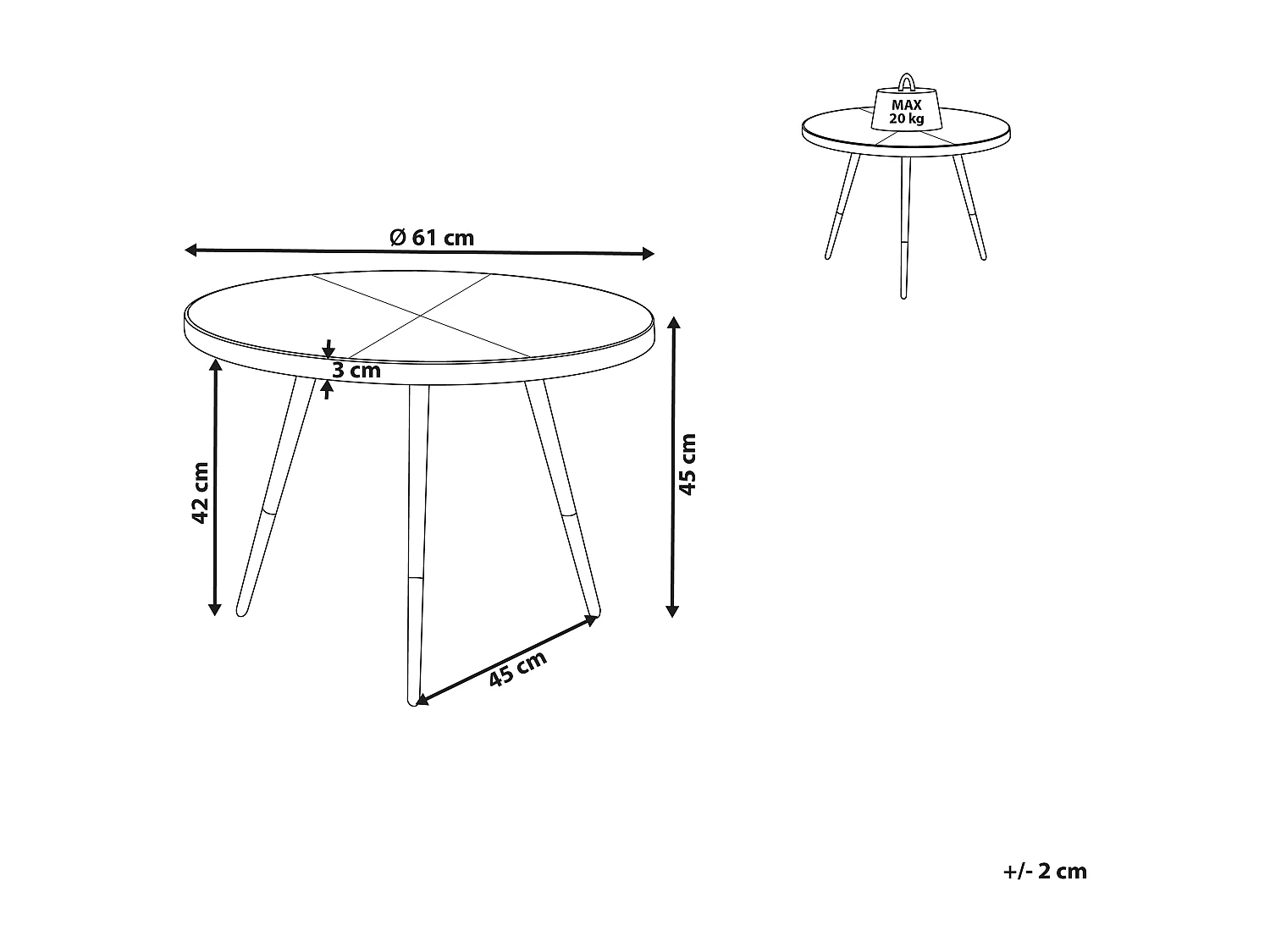 Table basse RAMONA Frêne foncé