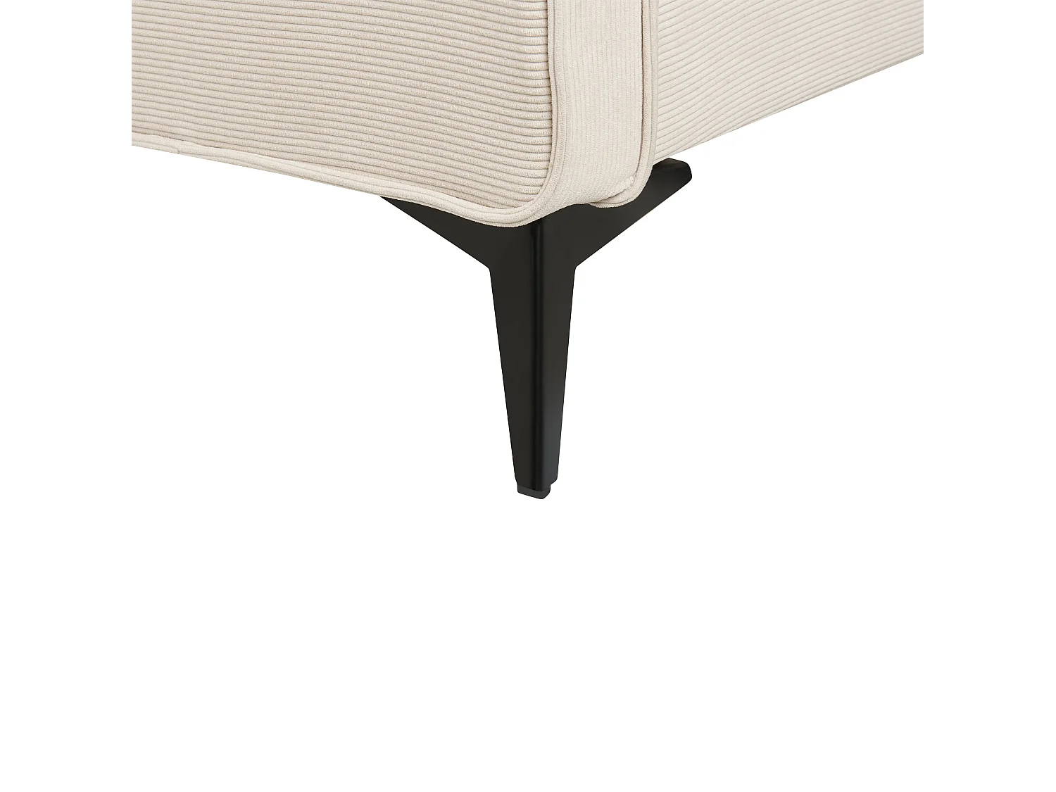 Letto Velluto a coste VALOGNES 160 x 200 cm Beige chiaro