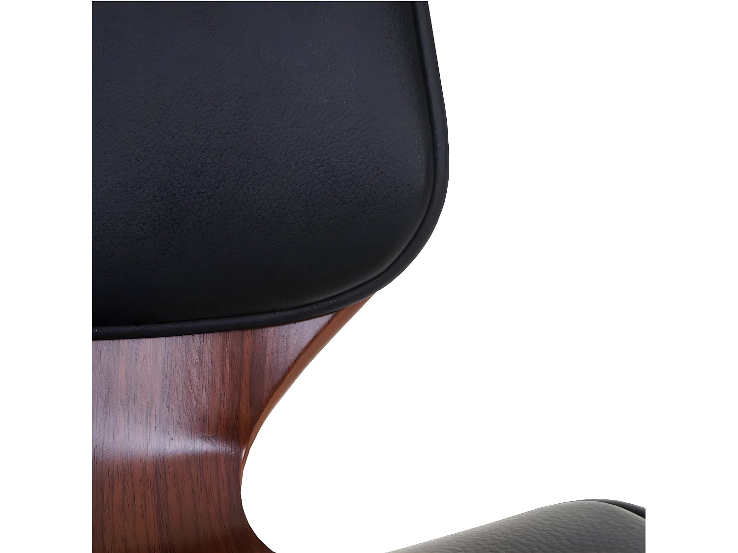 2x chaises de salle à manger en bois courbé design rétro noyer synthétique noir 04_0000216