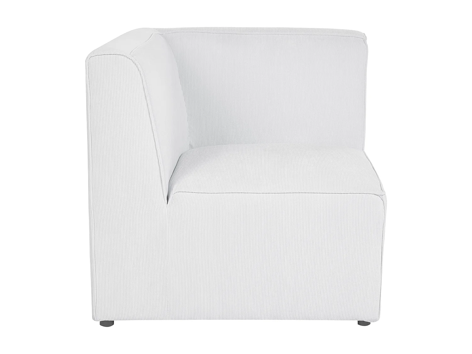Canapé d'angle modulable LEMVIG Velours côtelé Blanc cassé avec ottoman 5 places Côté droit
