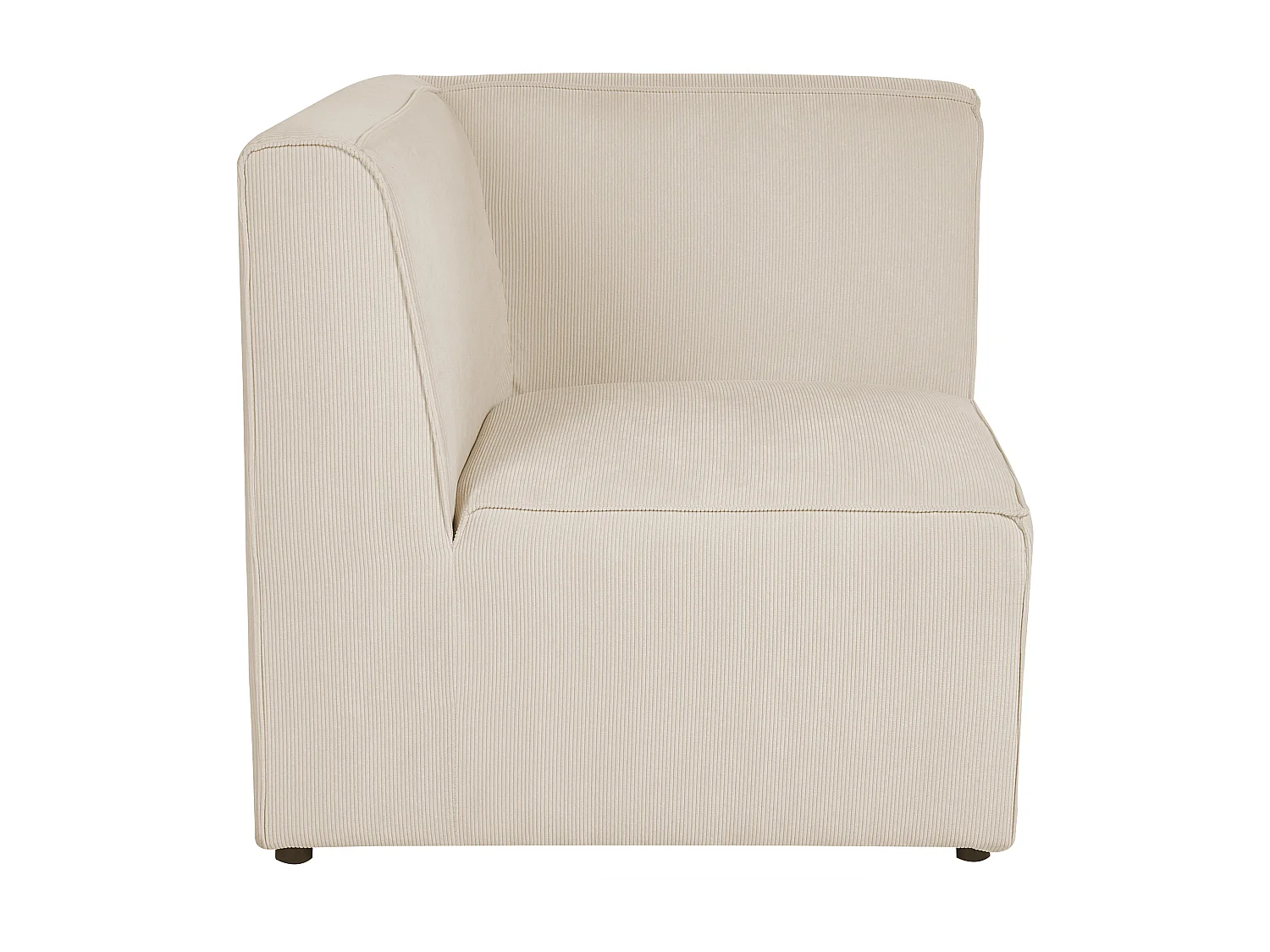 Canapé d'angle modulable 3 places LEMVIG Velours côtelé Beige clair avec ottoman Côté droite