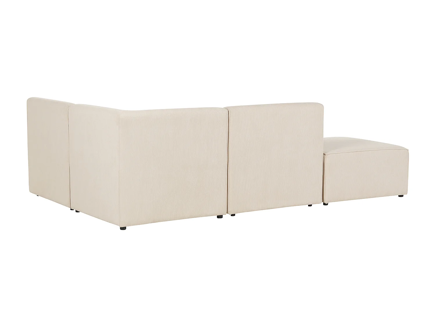 Modul Ecksofa LEMVIG Cord Hellbeige mit Ottomane 3-Sitzer linksseitig