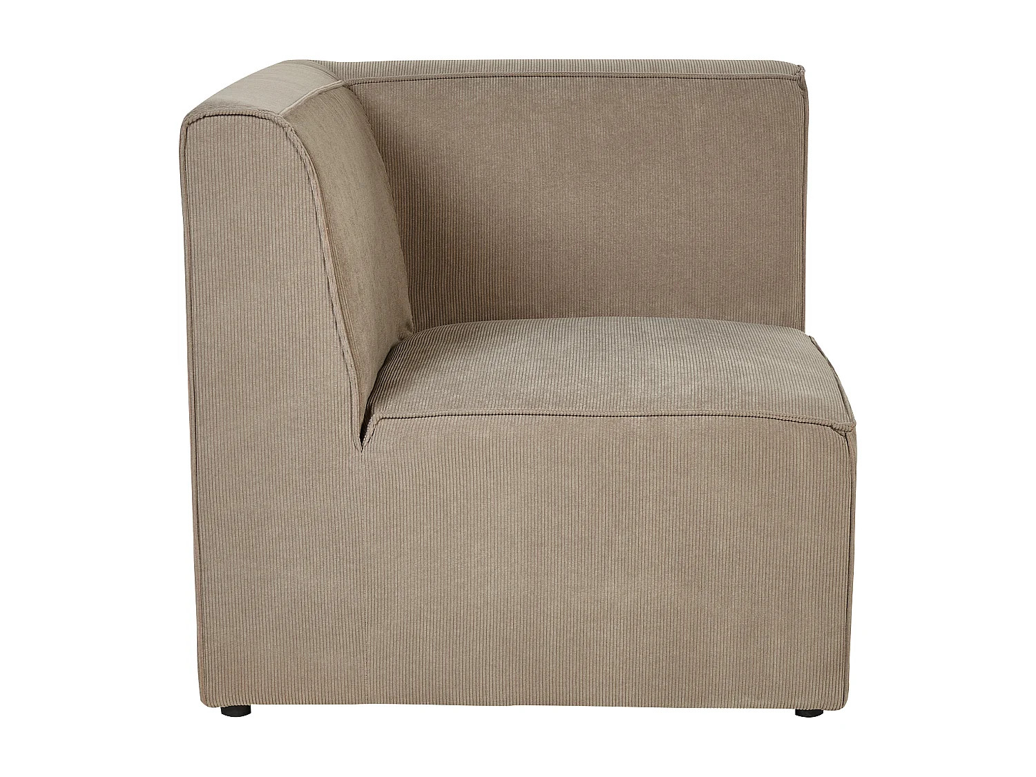 Canapé d'angle modulable 4 places LEMVIG Velours côtelé Taupe avec ottoman Côté droite