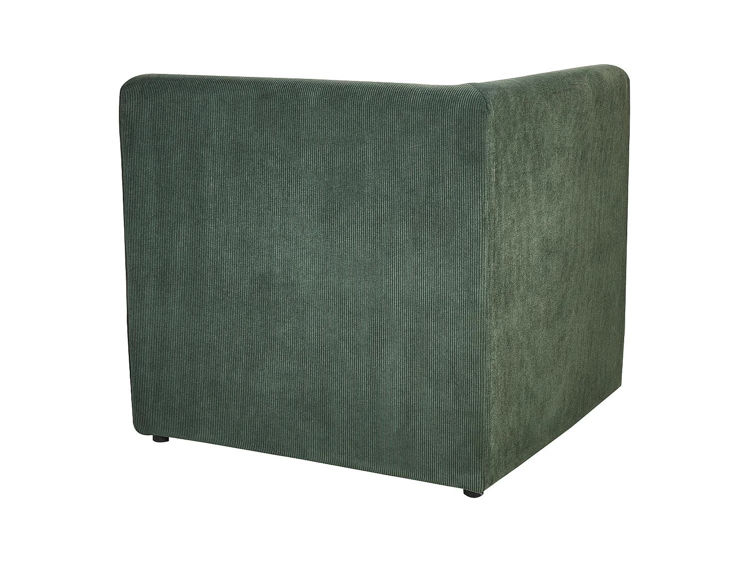 Canapé d'angle modulable 4 places LEMVIG Velours côtelé Vert foncé avec ottoman Côté droit