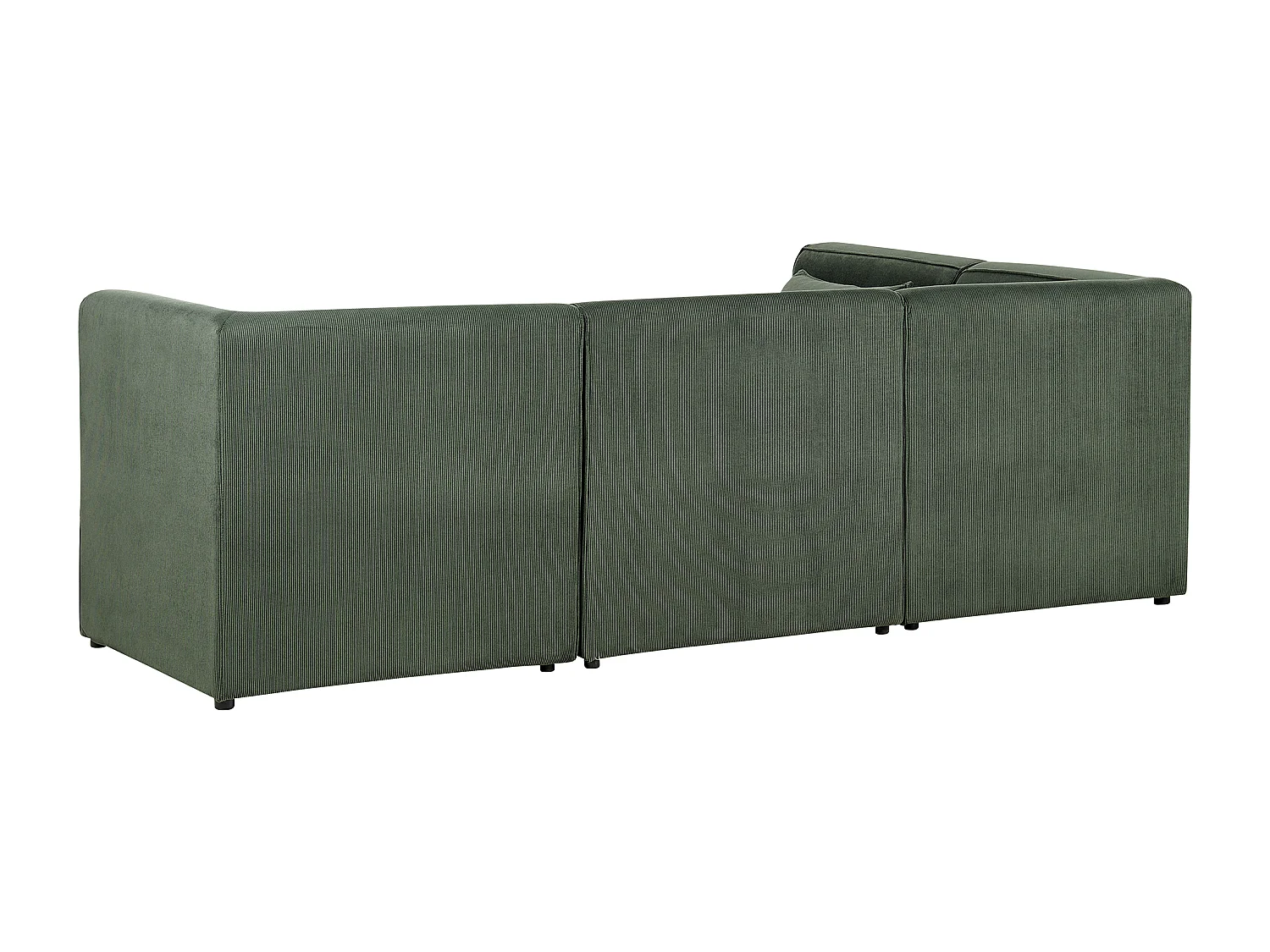 Modulaire hoekbank LEMVIG Corduroy Donkergroen Met ottomaan 4-zitter Rechterzijde