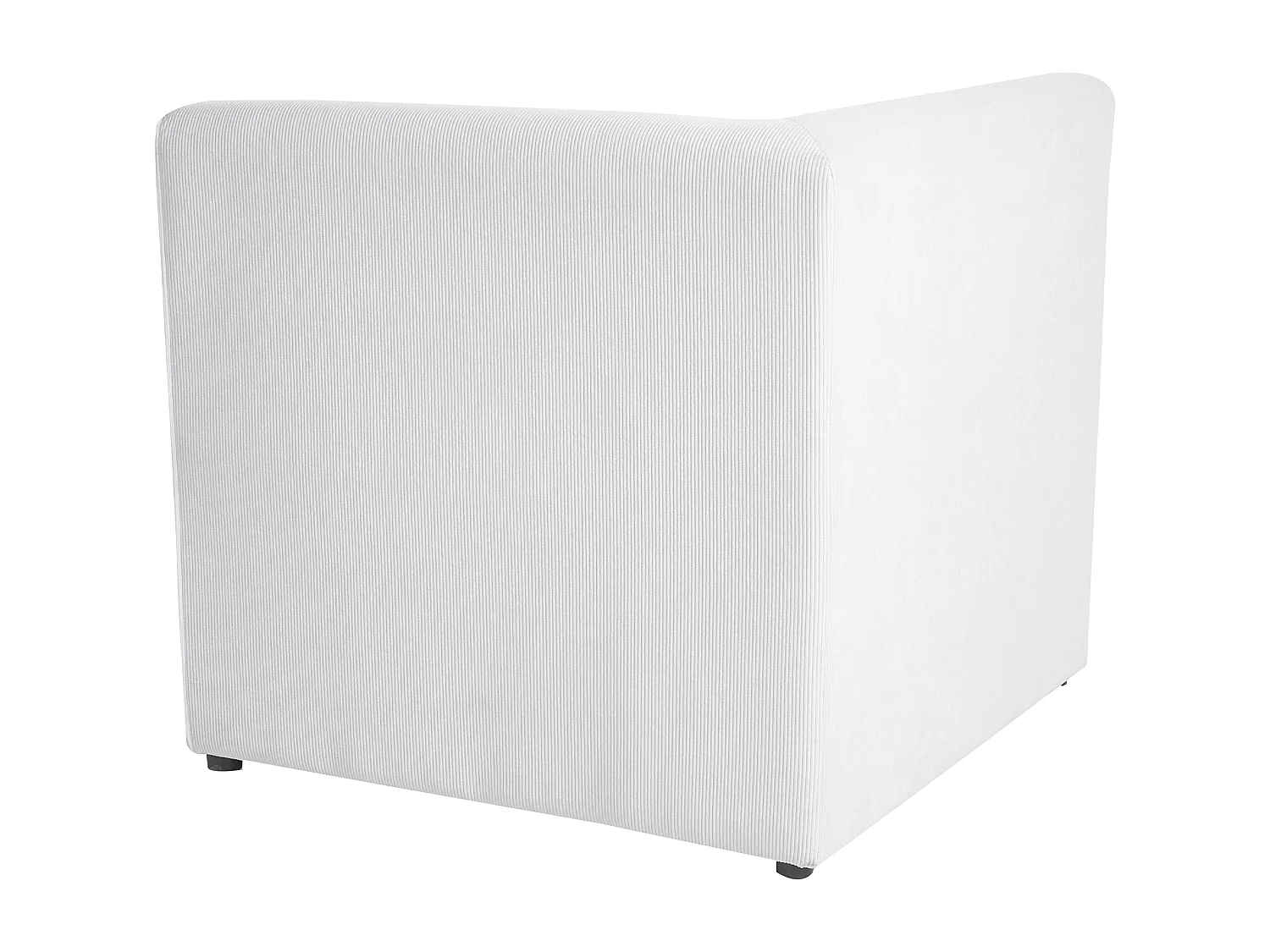 Canapé d'angle modulable 3 places LEMVIG Velours côtelé Blanc cassé avec ottoman Côté droite