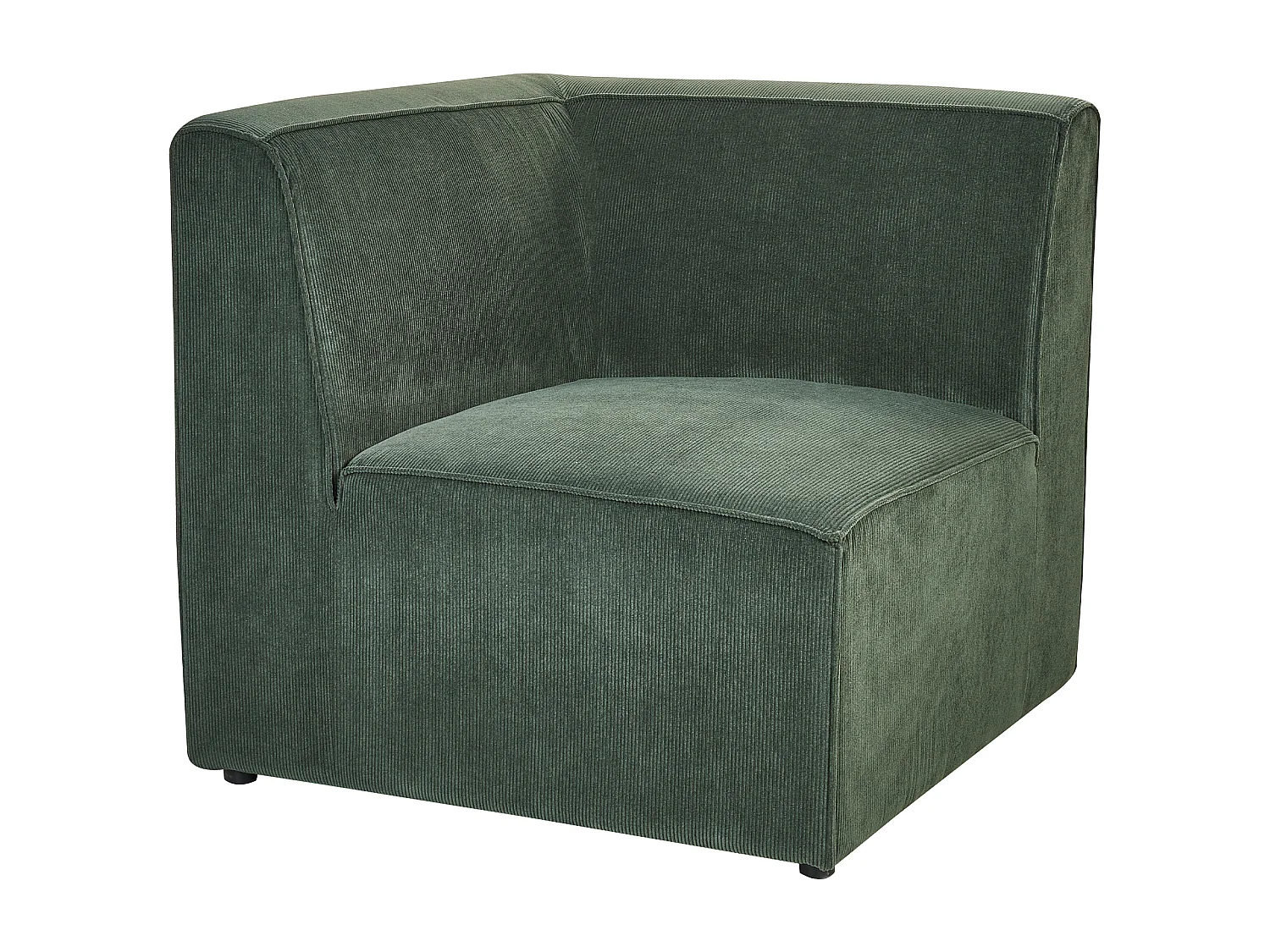 Canapé d'angle modulable 3 places LEMVIG Velours côtelé Vert foncé avec ottoman Côté droit