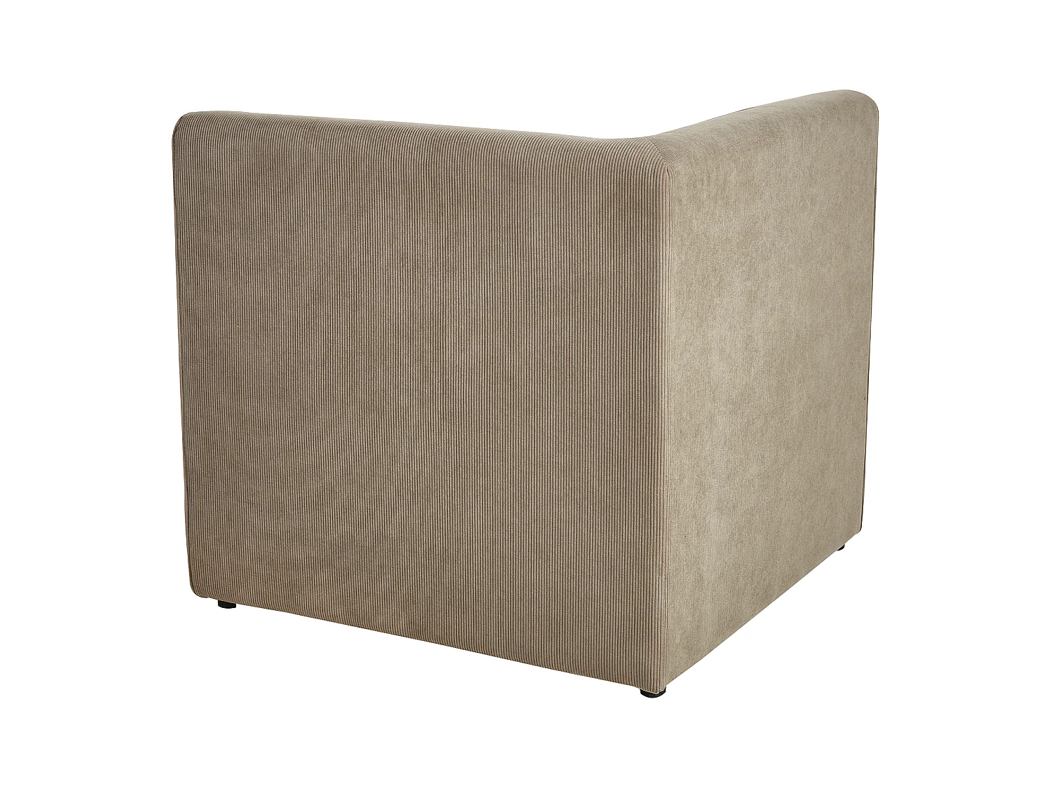 Canapé d'angle modulable 3 places LEMVIG Velours côtelé Taupe avec ottoman Côté droite