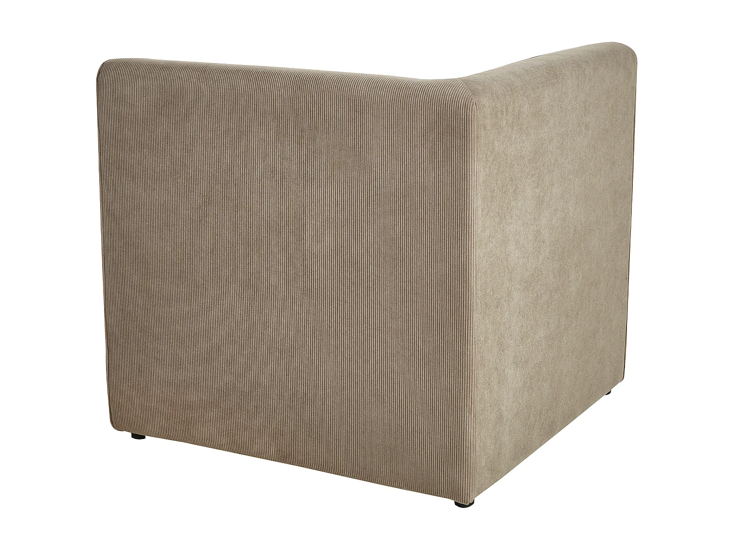 Canapé d'angle modulable 3 places LEMVIG Velours côtelé Taupe avec ottoman Côté droit