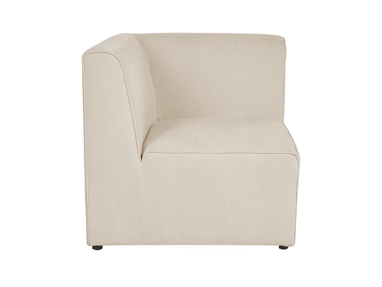 Canapé d'angle modulable 5 places LEMVIG Velours côtelé Beige clair avec ottoman Côté droit