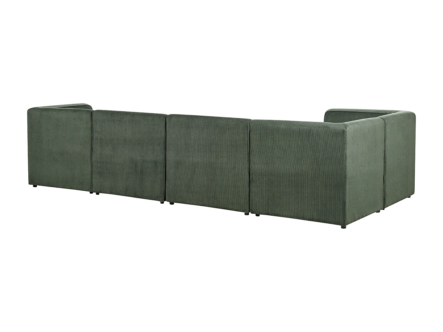 Canapé d'angle modulable LEMVIG Velours côtelé Vert foncé avec ottoman 5 places Côté droit