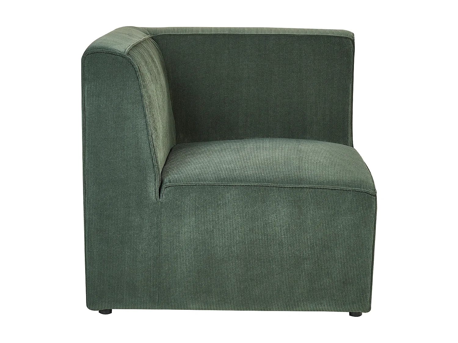 Canapé d'angle modulable LEMVIG Velours côtelé Vert foncé avec ottoman 5 places Côté droit