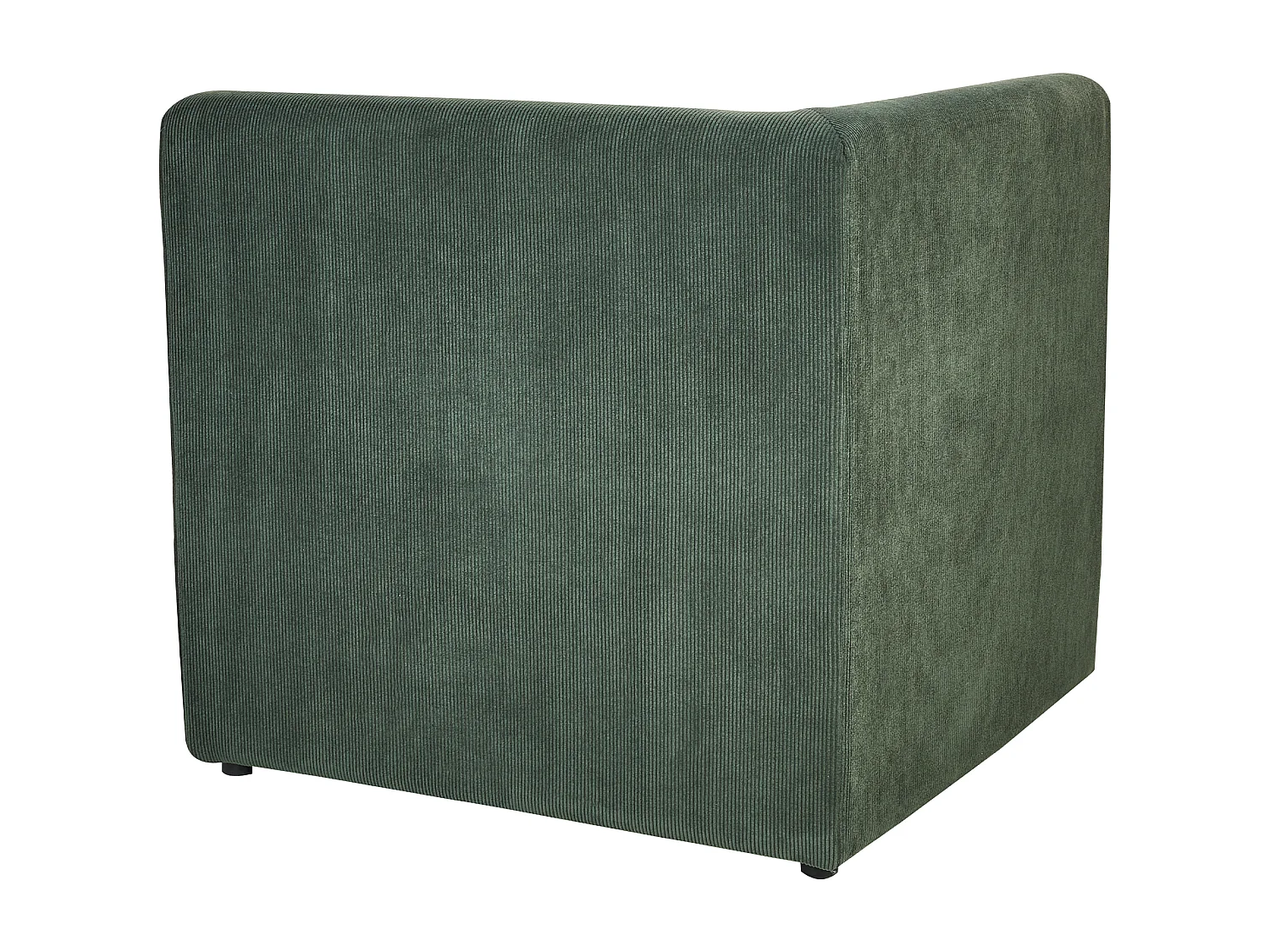 Canapé d'angle modulable LEMVIG Velours côtelé Vert foncé avec ottoman 5 places Côté droit