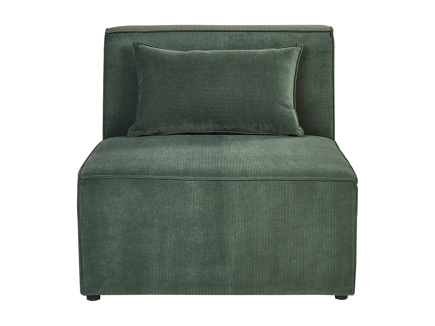 Canapé d'angle modulable LEMVIG Velours côtelé Vert foncé avec ottoman 5 places Côté droit