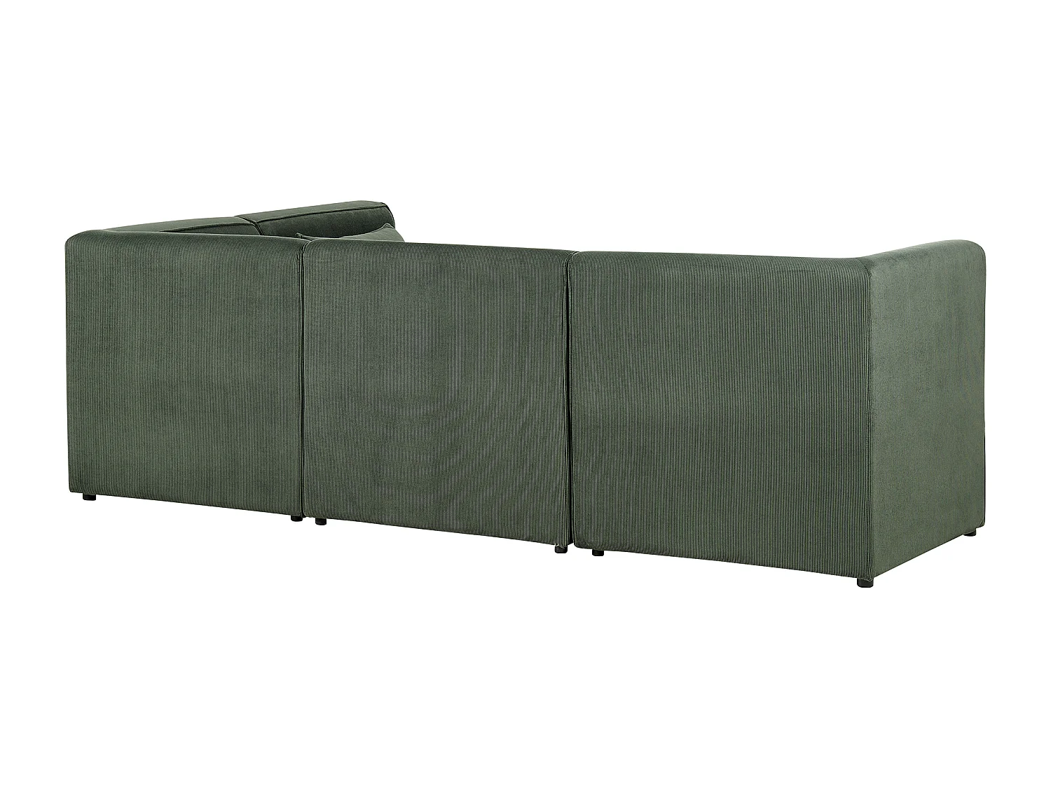 Canapé d'angle modulable 4 places LEMVIG Velours côtelé Vert foncé avec ottoman Côté gauche