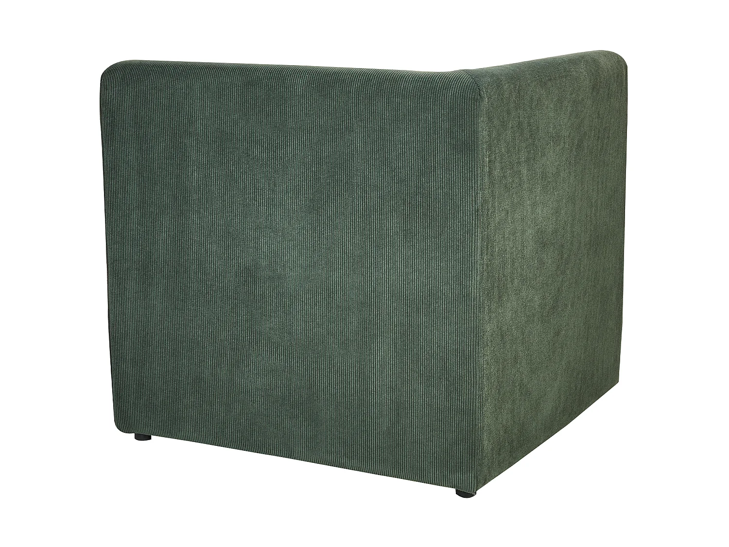 Canapé d'angle modulable LEMVIG Velours côtelé Vert foncé avec ottoman 4 places Côté gauche