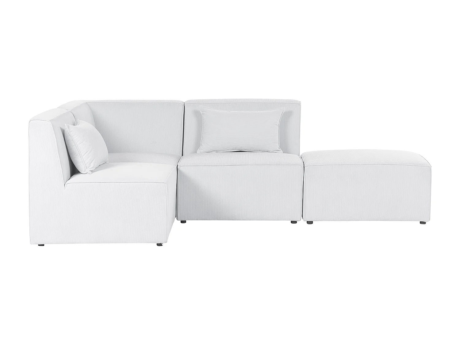 LEMVIG Velluto a coste Bianco sporco con ottomana 3 posti Lato destro