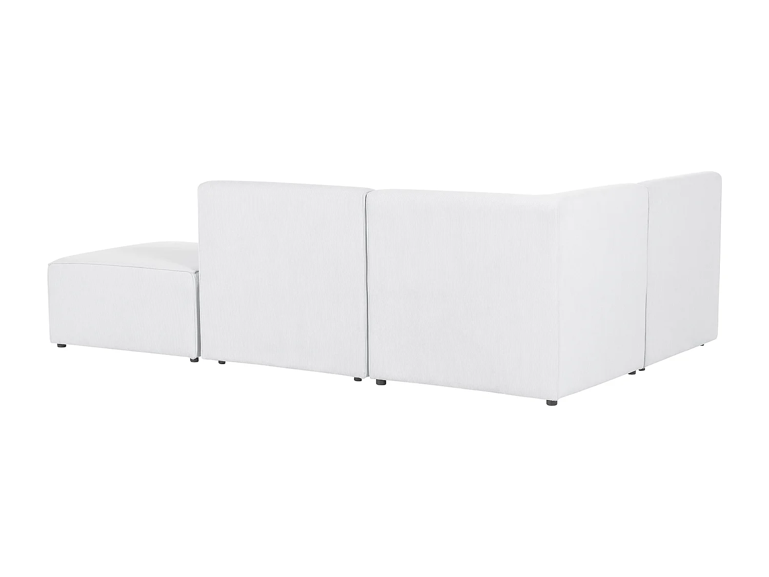 Modulaire hoekbank LEMVIG Corduroy Gebroken wit Met ottomaan 3-zitter Rechterzijde