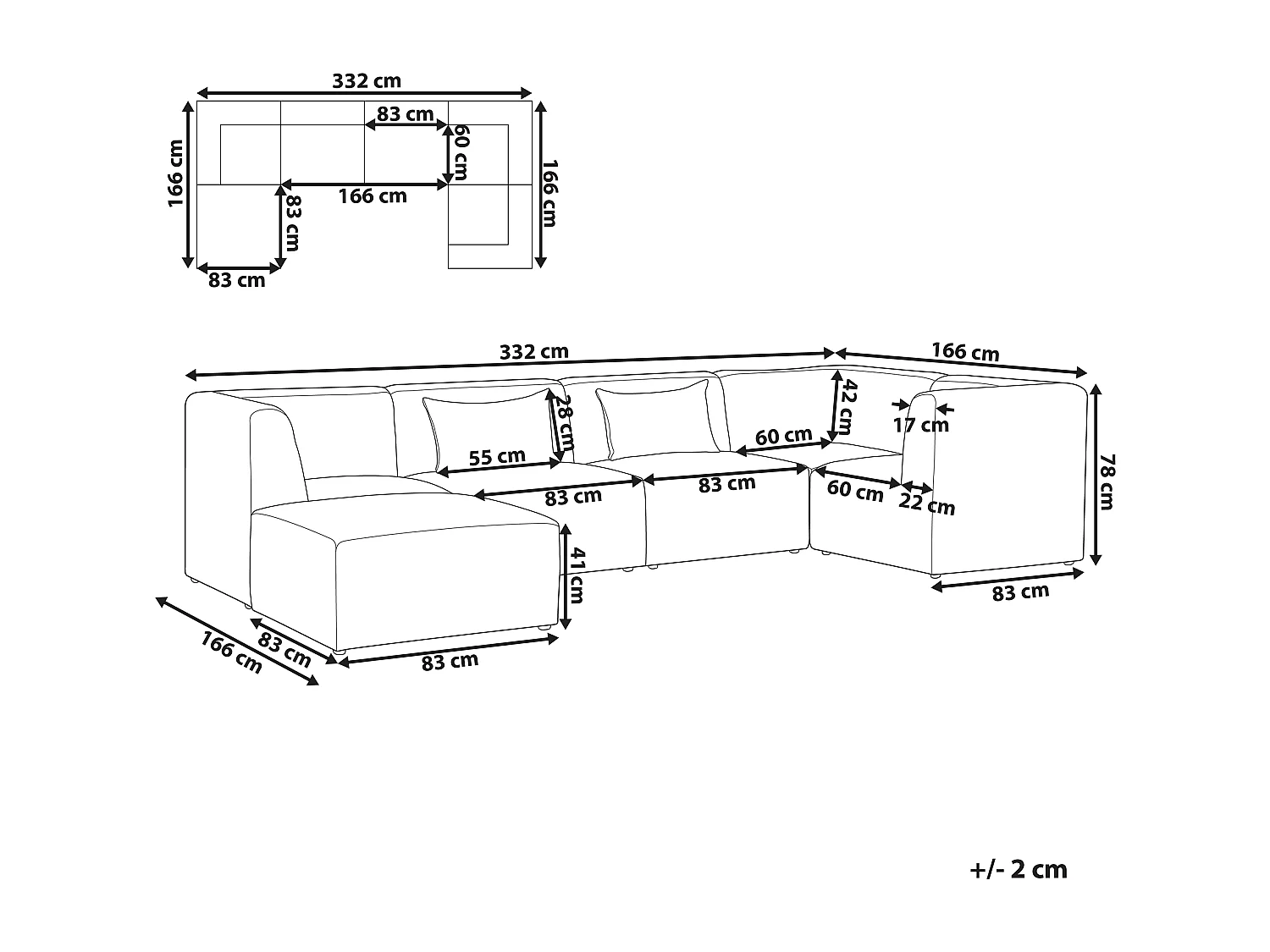 Canapé d'angle modulable 5 places LEMVIG Velours côtelé Vert foncé avec ottoman Côté droite