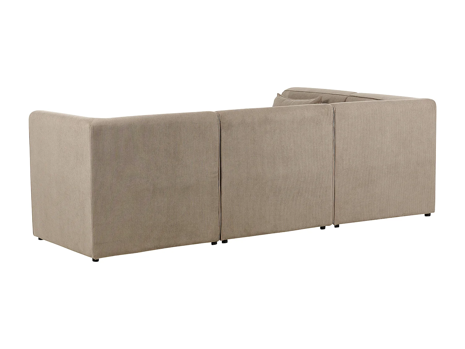 Modulaire hoekbank LEMVIG Corduroy Taupe Met ottomaan 4-zitter Rechterzijde