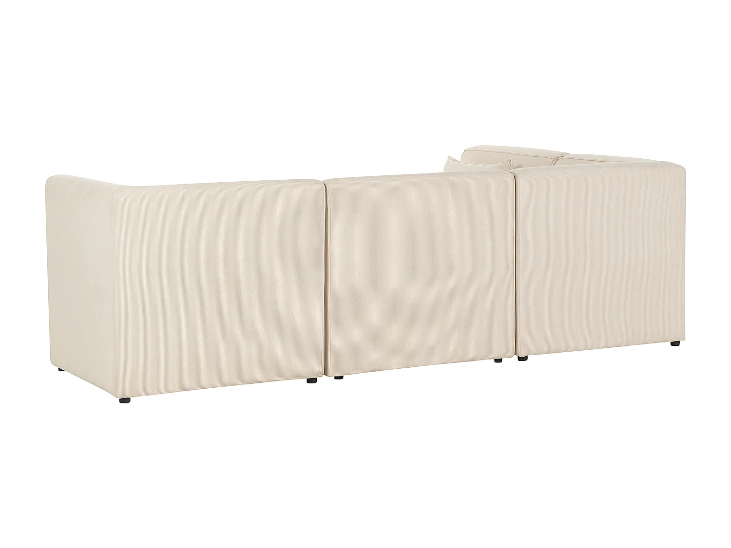Canapé d'angle modulable 4 places LEMVIG Velours côtelé Beige clair avec ottoman Côté droit