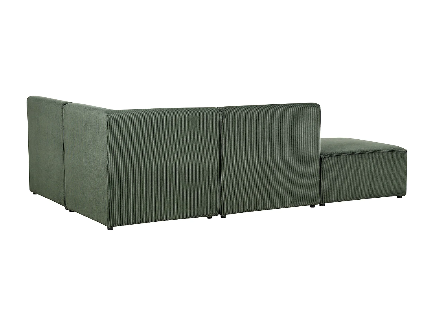 Canapé d'angle modulable 3 places LEMVIG Velours côtelé Vert foncé avec ottoman Côté droite
