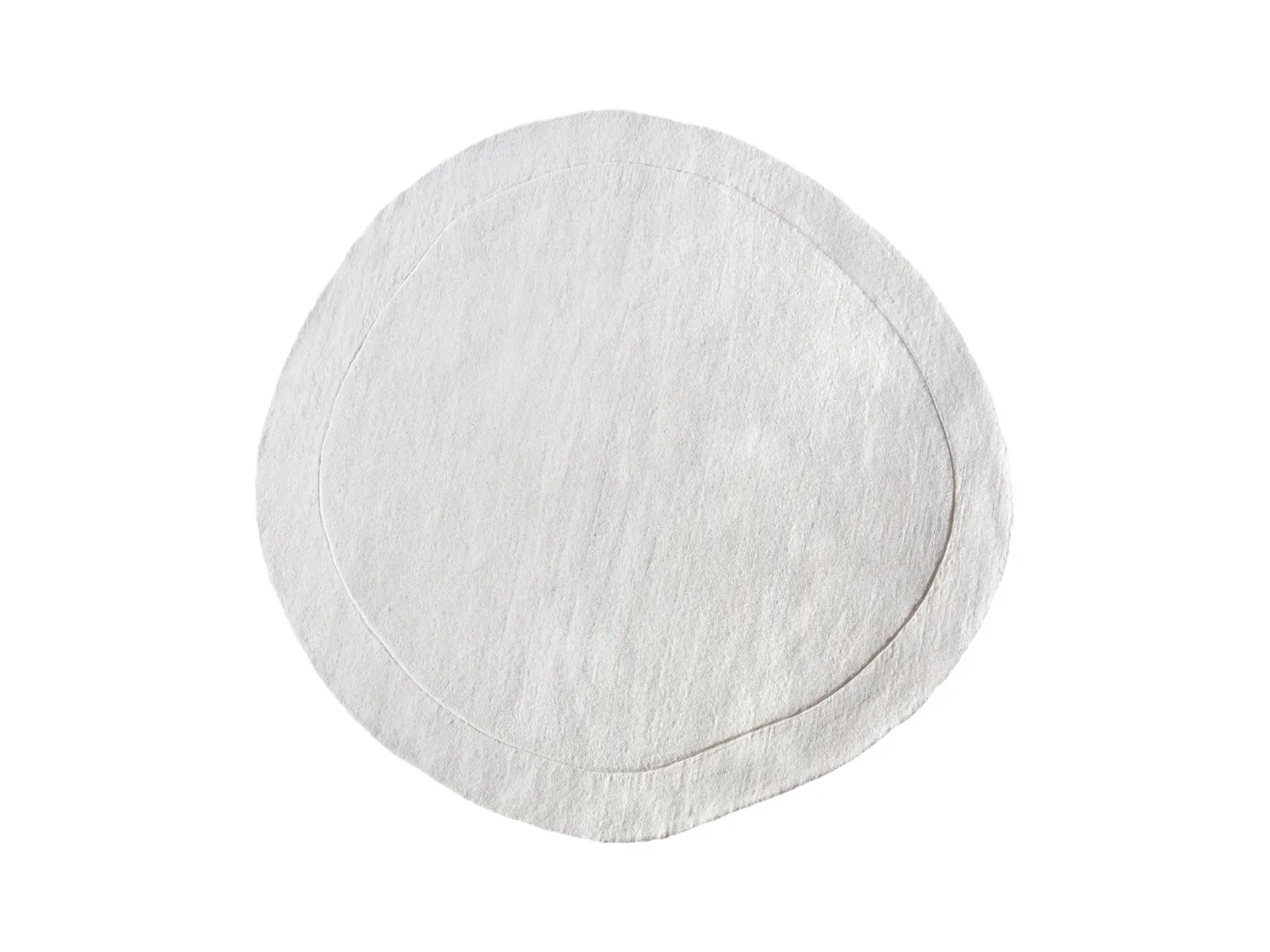 Tapete orgânico redondo 100% lã feito à mão 300x300 cm, 2200 g/m2, cor creme - WILLOW