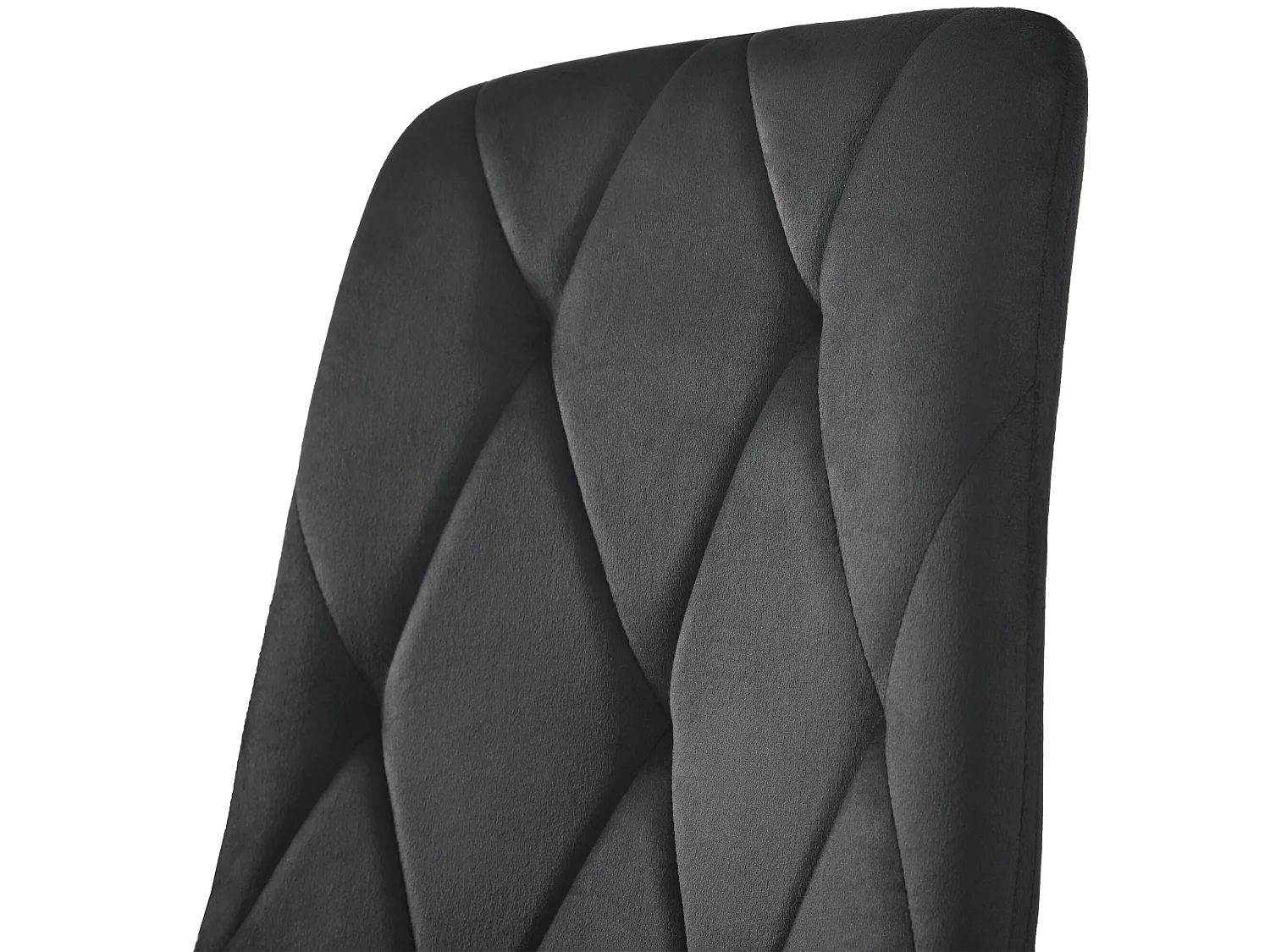 Stuhl 4er-Set aus Samt – Metallstruktur – Rautenmuster – Schwarz