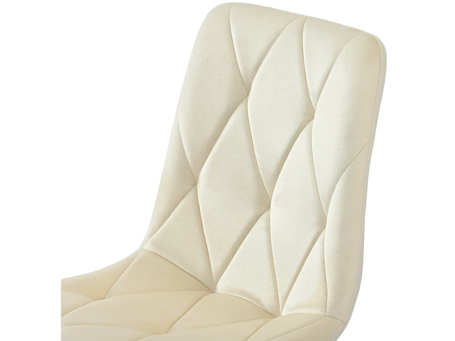 Set di 4 sedie Velvet - struttura in metallo - disegno a rombi - beige