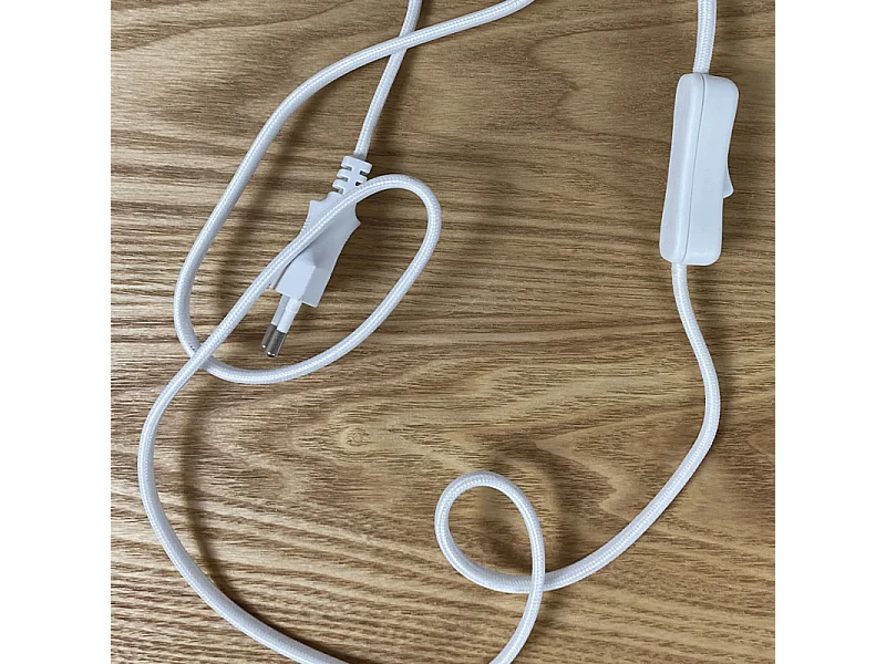 Lot de 2 lampes de chevet en béton blanc H. 12 cm - CALO 4969