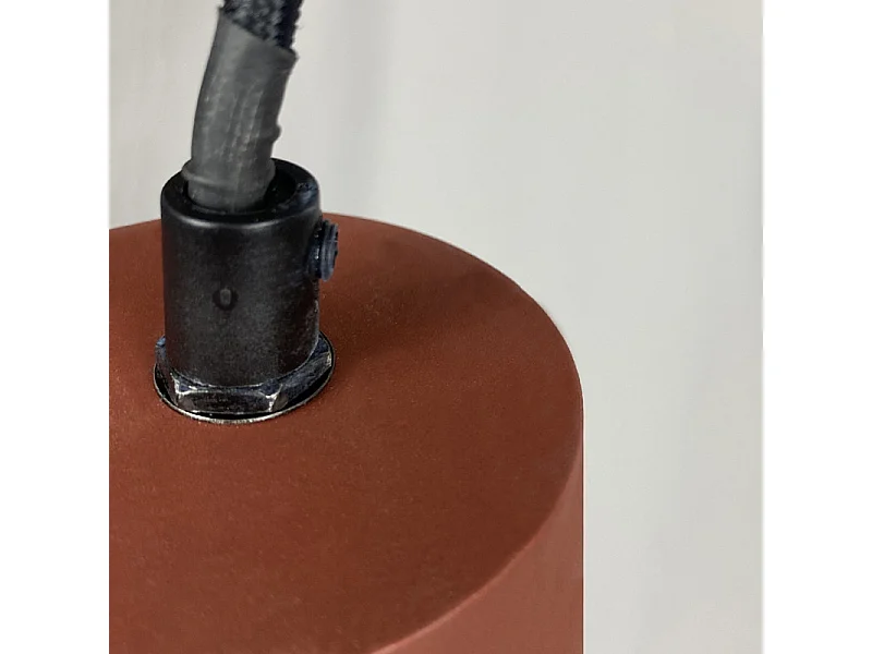 Lot de 2 suspensions lumineuses en béton rouge - CALO 5164