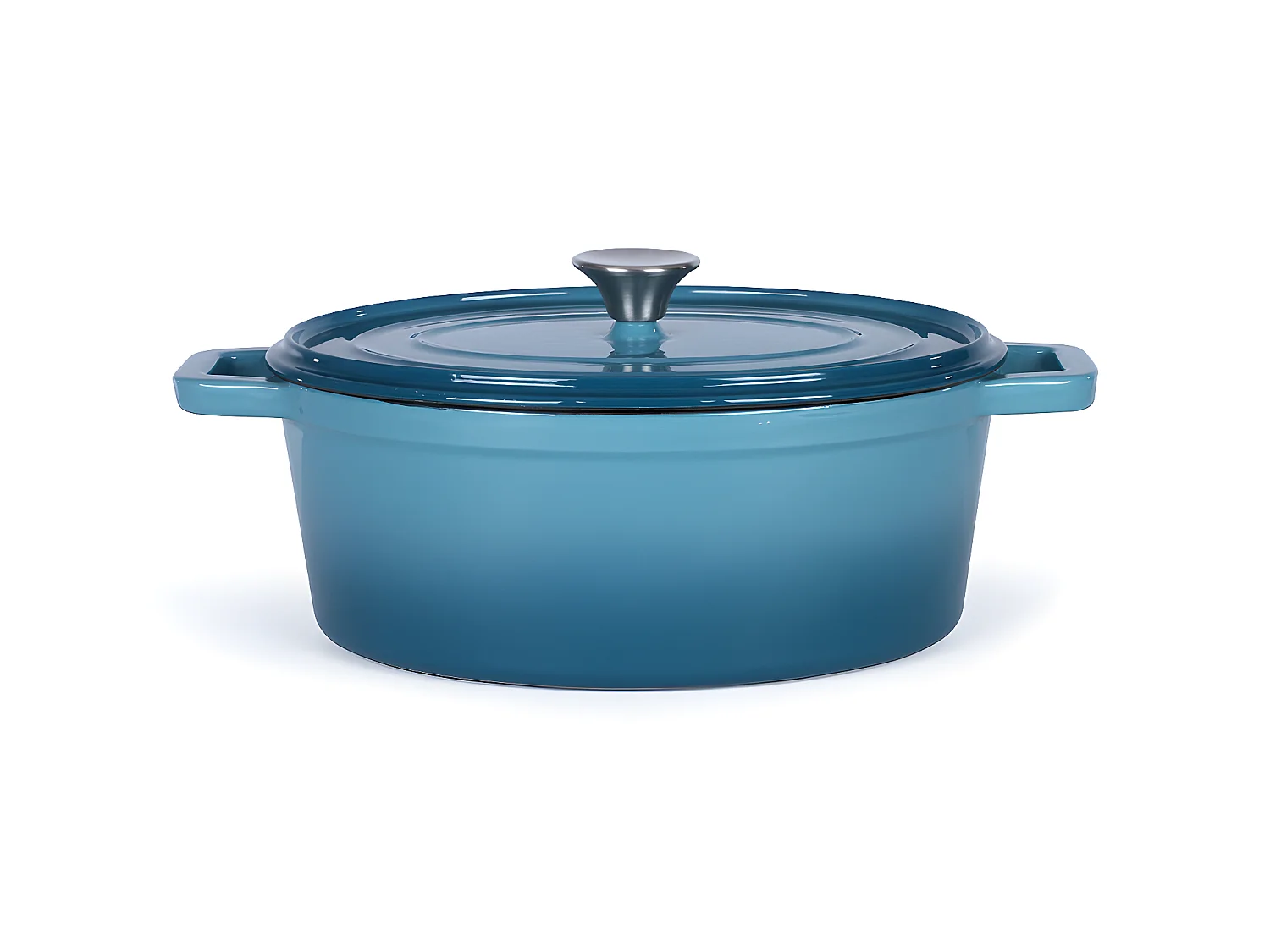 Livoo Cocotte ovale en fonte émaillée 4.5l bleu - mep129b