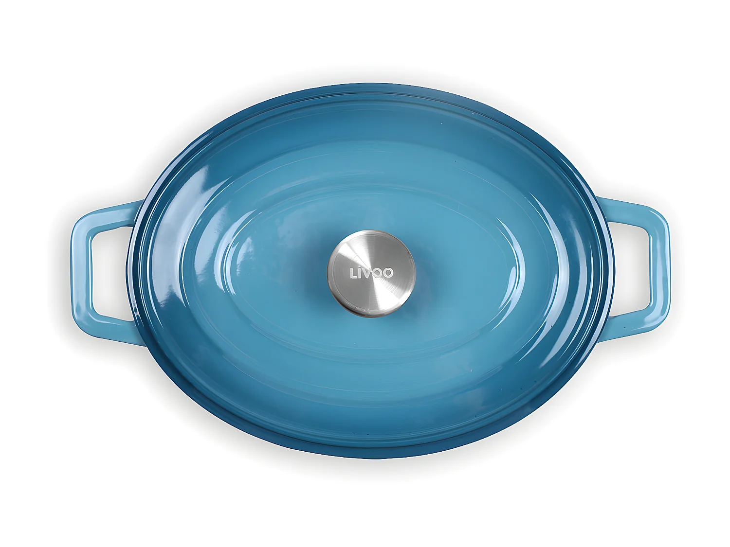 Livoo Cocotte ovale en fonte émaillée 4.5l bleu - mep129b