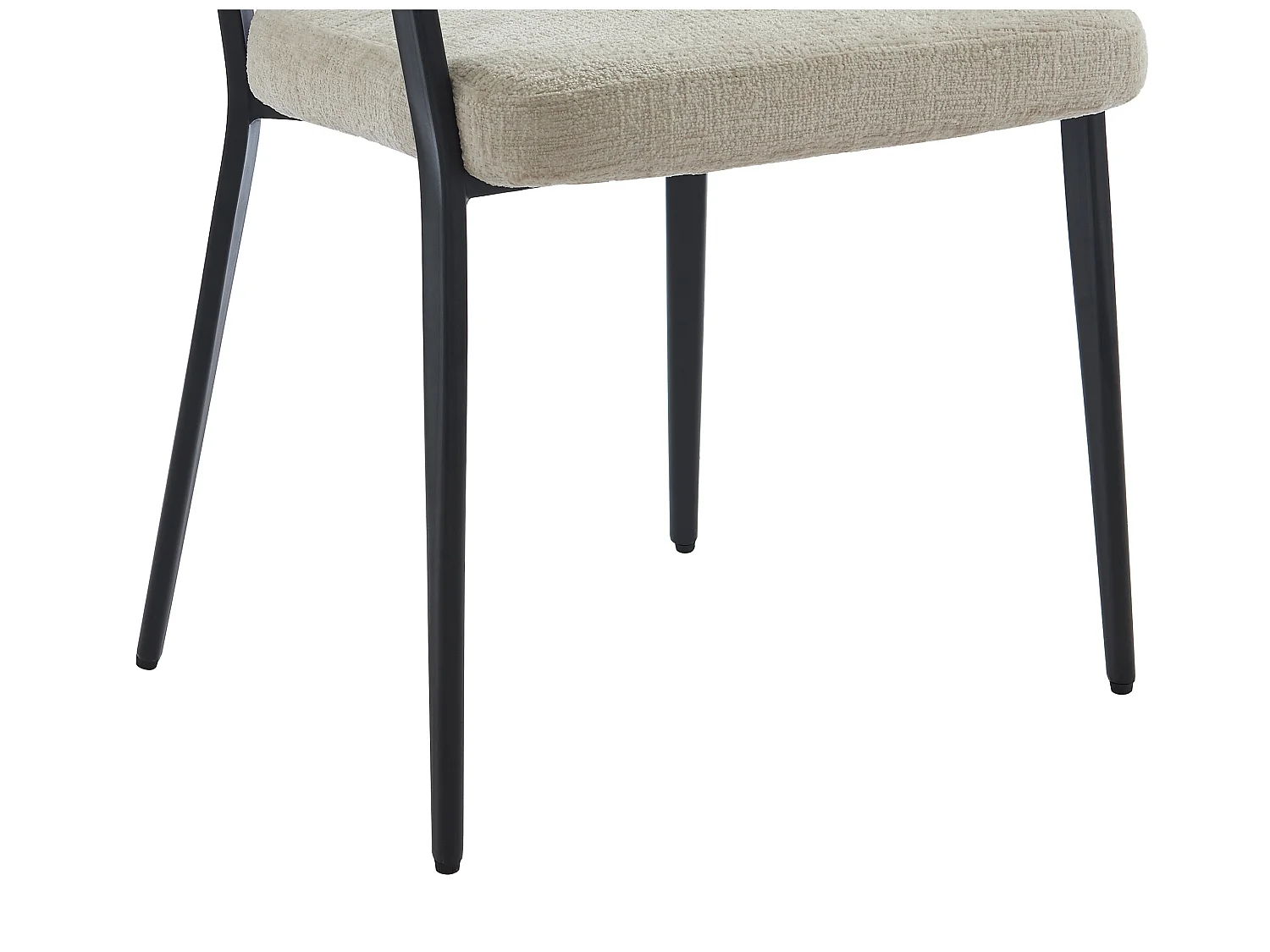 Sedia con braccioli in Tessuto e Metallo Nero Beige - Lotto di 6 - AVRELA