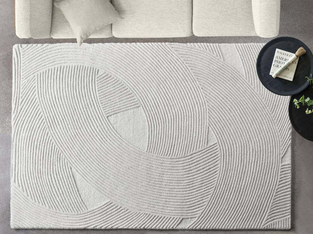 Teppich - Relief-Optik - 100 % Wolle - handgefertigt - 160 x 230 cm - 2200 günstig online kaufen