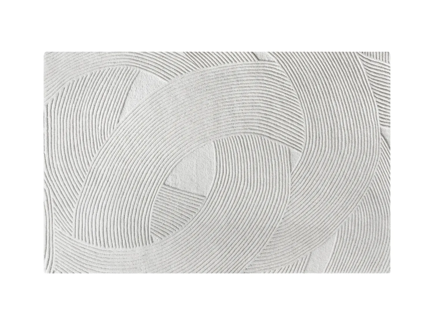 Alfombra de lana con relieve hecha a mano - 160 x 230 cm - 2200g/m2 - Marfil - BASSAM