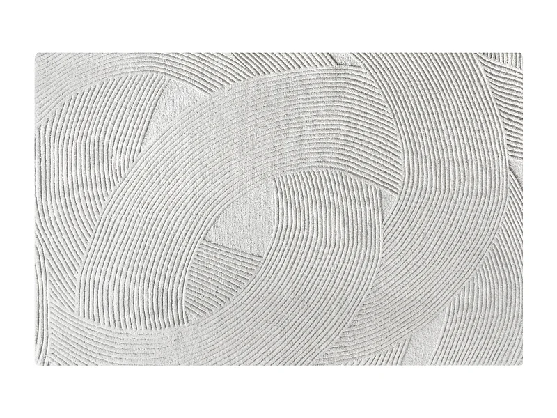 Tapete com relevo 100% lã feito à mão 200x290 cm, 2200 g/m2, cor marfim - BASSAM