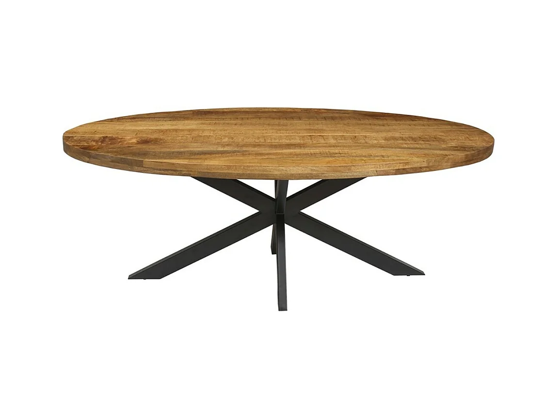 Table à manger ovale BOURGIA en bois massif de Mangolia, idéal pour une salle a manger conviviale
