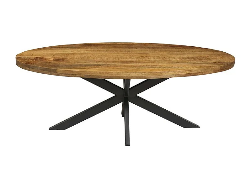 Table à manger ovale BOURGIA en bois massif de Mangolia, idéal pour une salle a manger conviviale