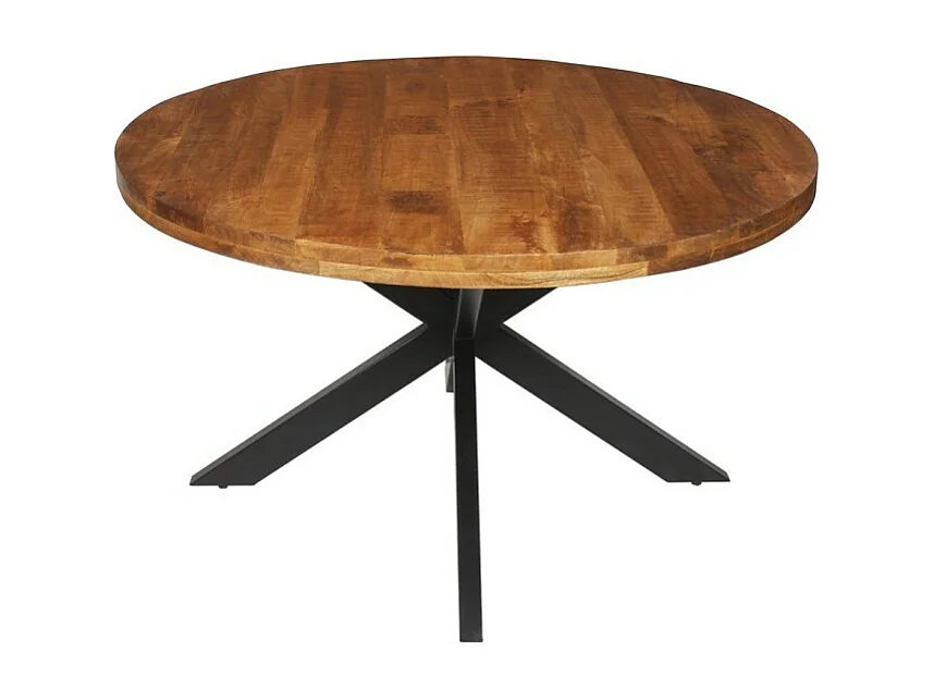 Ronde eettafel BOURGIA van massief Mangolia hout, ideaal voor een gezellige eetkamer.