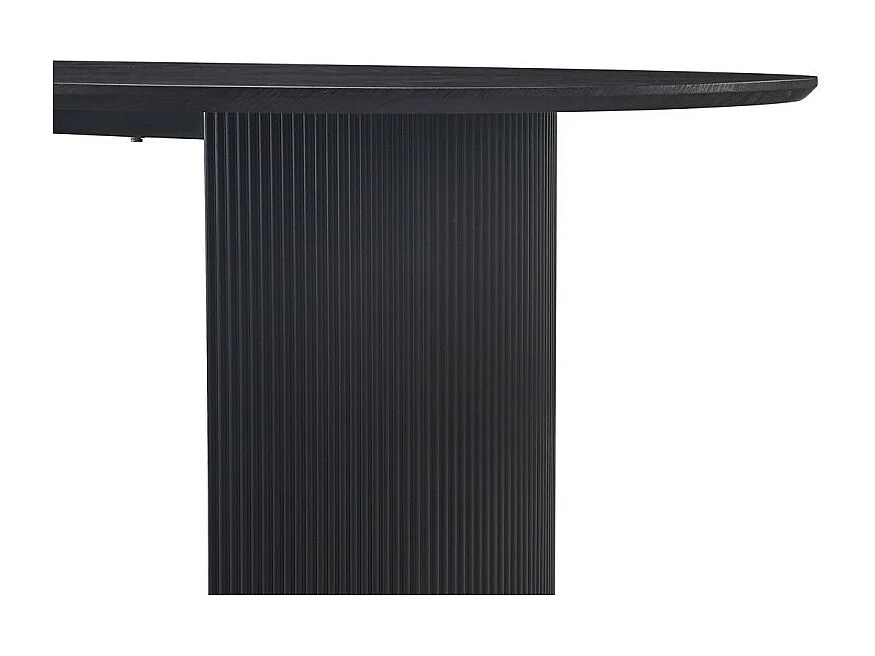 Tavolo da pranzo ovale VAGOS effetto legno marrone scuro lunghezza 220cm, ideale per una sala da pranzo accogliente