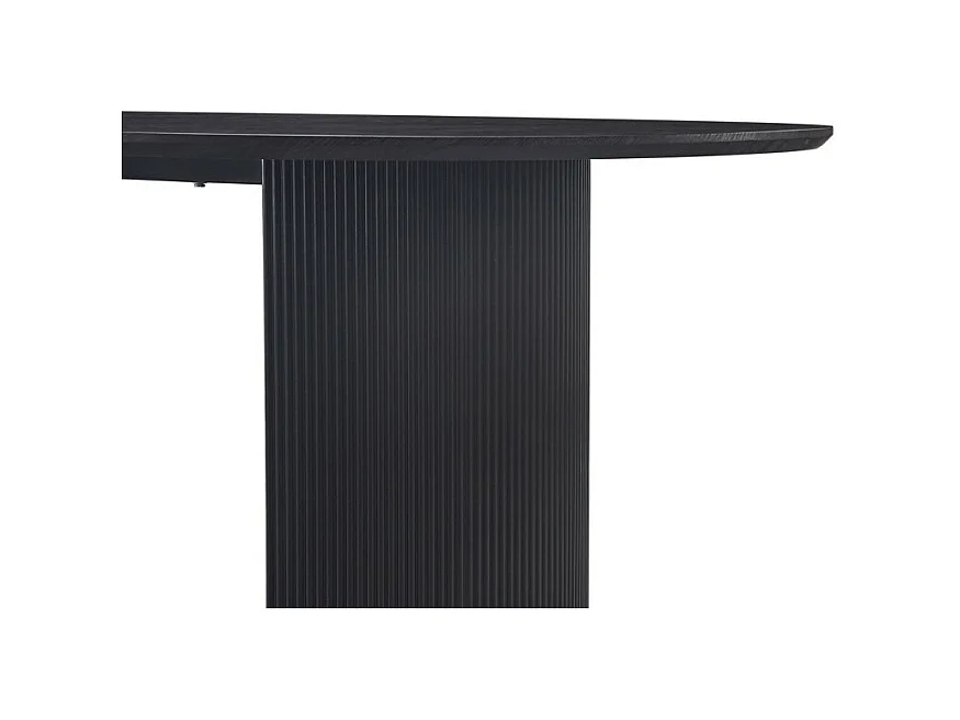 Table à manger ovale VAGOS effet bois brun foncé longueur 220cm, idéal pour une salle à manger conviviale