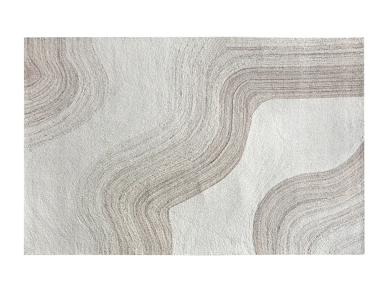 Teppich - 100 % Wolle - handgefertigt - 200 x 290 cm - 1800 g/m2 - Beige & Taupe - AZARIA