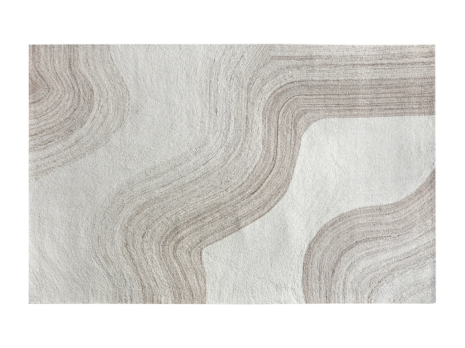Tapis 100% laine fait à la main - 200 x 290 cm - 1800g/m2 - Beige et taupe  - AZARIA