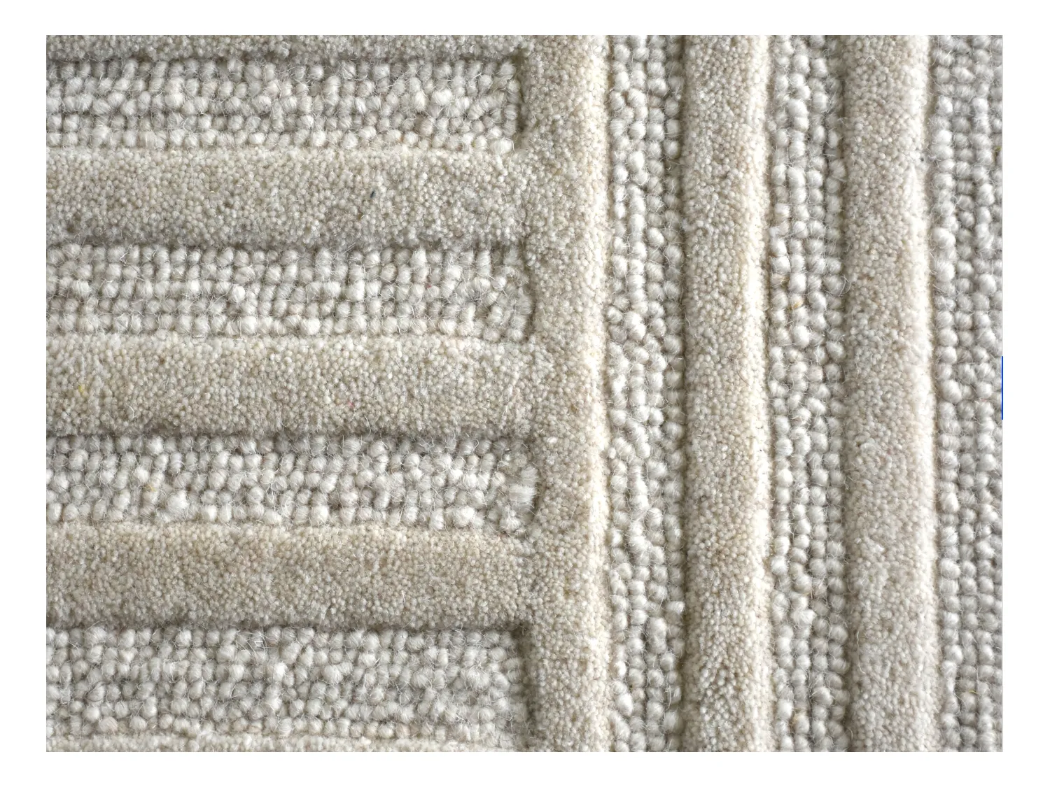 Alfombra de lana con relieve hecha a mano - 160 x 230 cm - 2200g/m2 - Marfil - ASSINIE
