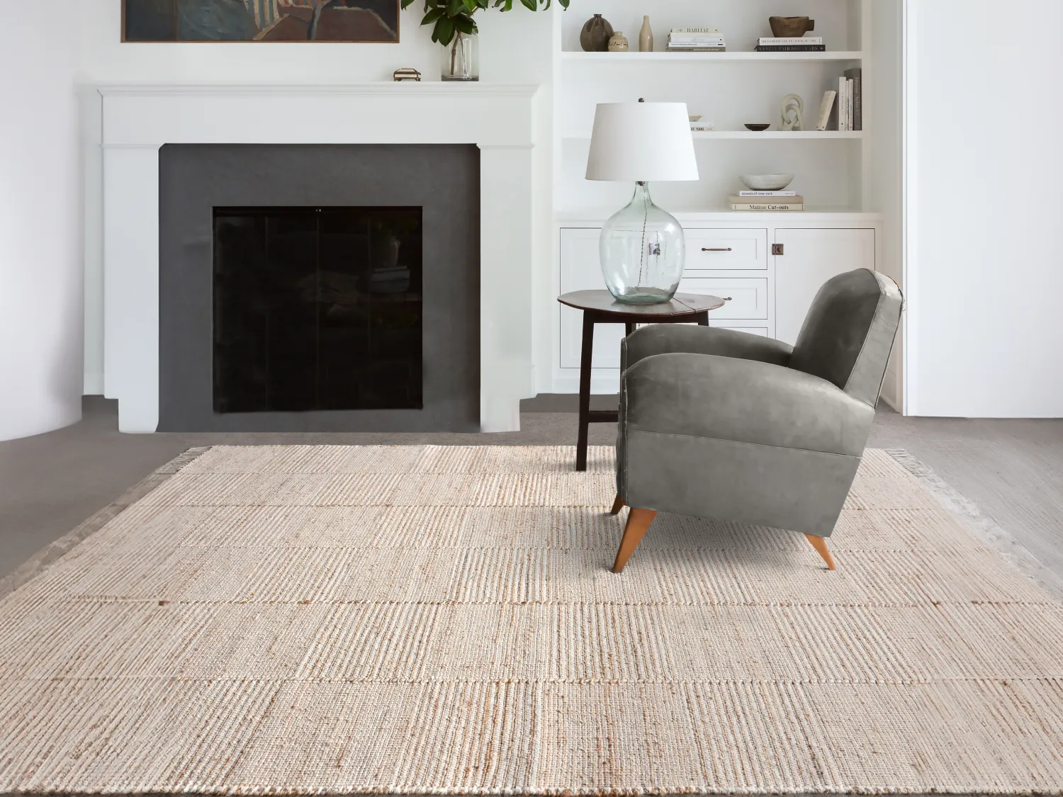 Teppich - Jute & Wolle - handgefertigt - 160 x 230 cm - 1200 g/m2 - Natur - TAKORADI