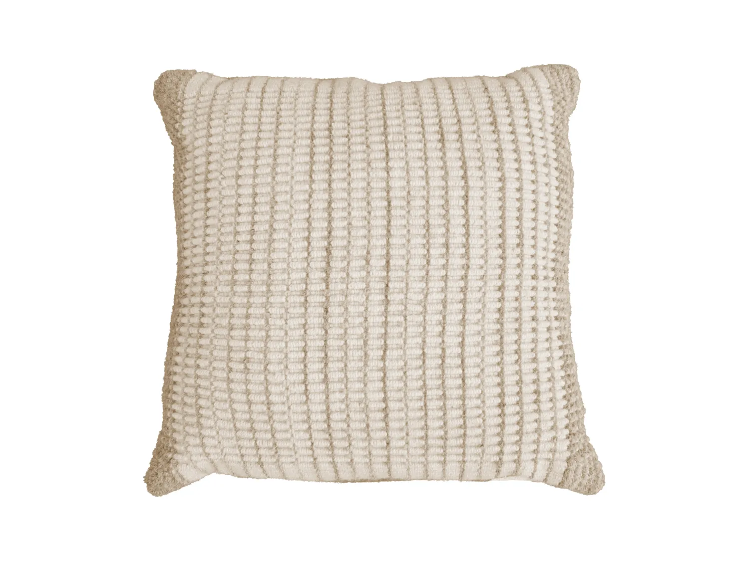 Cojín 100% lana hecho a mano - 60 x 60 cm - Marfil y gris - DIOULA