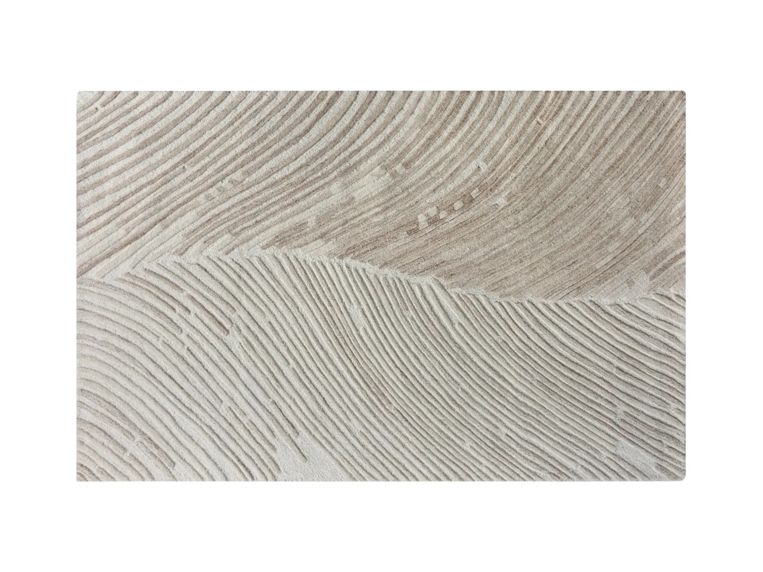 Alfombra de lana con relieve hecha a mano - 160 x 230 cm - 2200g/m2 - Marfil - SERAPHINA