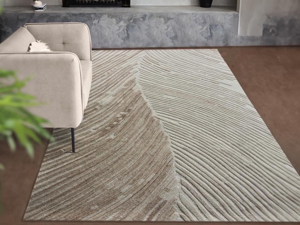 Teppich - Relief-Optik - 100 % Wolle - handgefertigt - 200 x 290 cm - 2200 günstig online kaufen