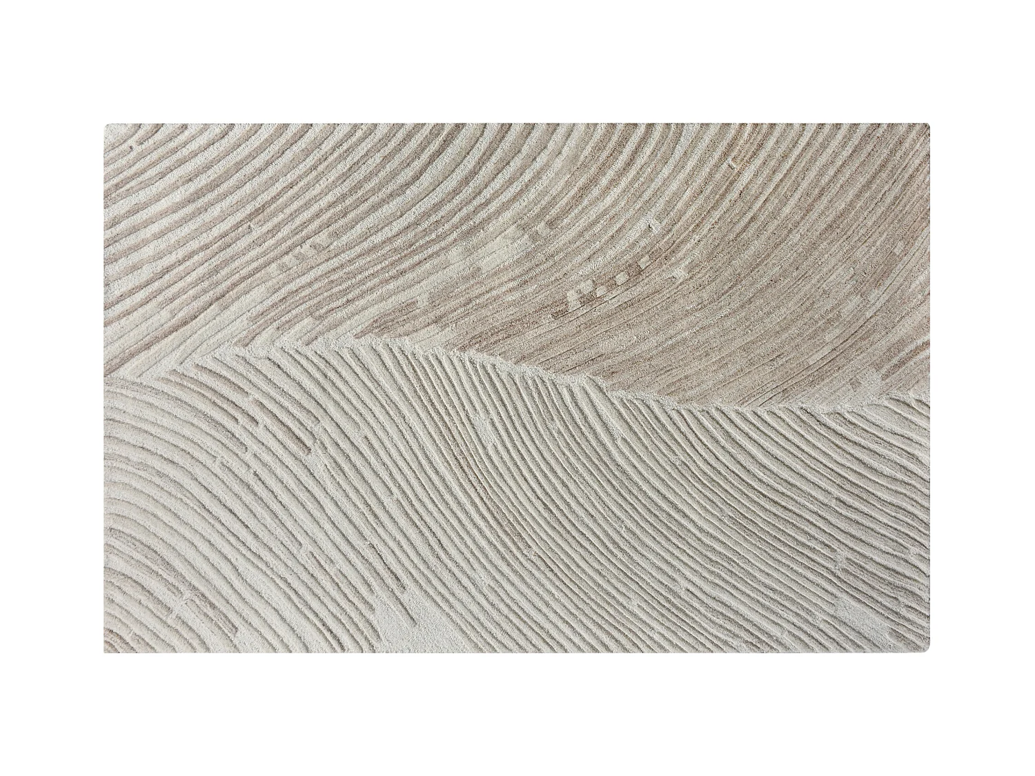 Alfombra de relieve 100% lana hecha a mano - 200 x 290 cm - 2200g/m2 - Marfil - SERAPHINA